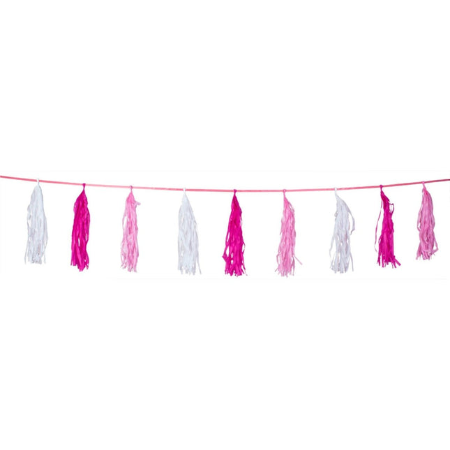 Tassel Slinger Lichtroze/Wit 3m van Folat koop je bij Partywinkel
