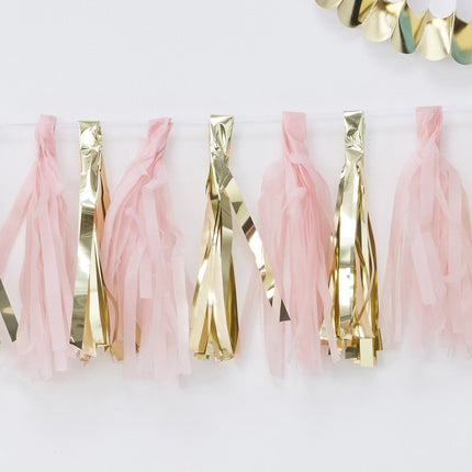 Tassel Slinger Roze/Goud 2m van Ginger Ray koop je bij Partywinkel