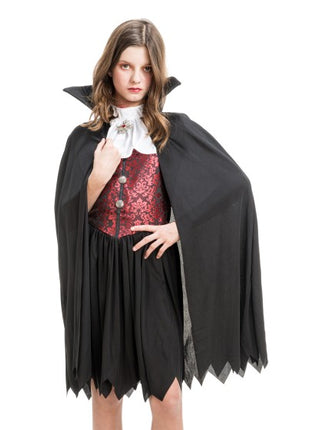 Theodora-vampyyripuku tytöille, musta-punainen