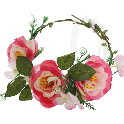 Tiara Bloemen Roze van Fiestas Guirca koop je bij Partywinkel