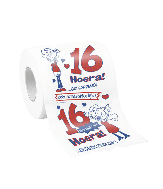 Toiletpapier 16 Jaar van Paper Dreams koop je bij Partywinkel