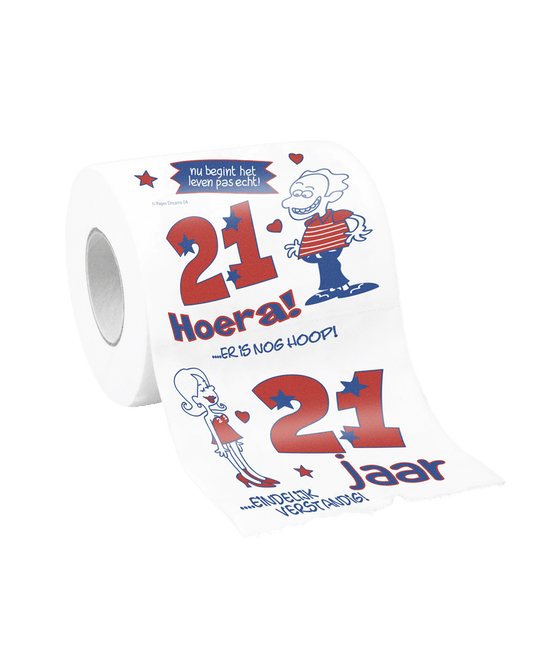 Toiletpapier 21 Jaar van Paper Dreams koop je bij Partywinkel