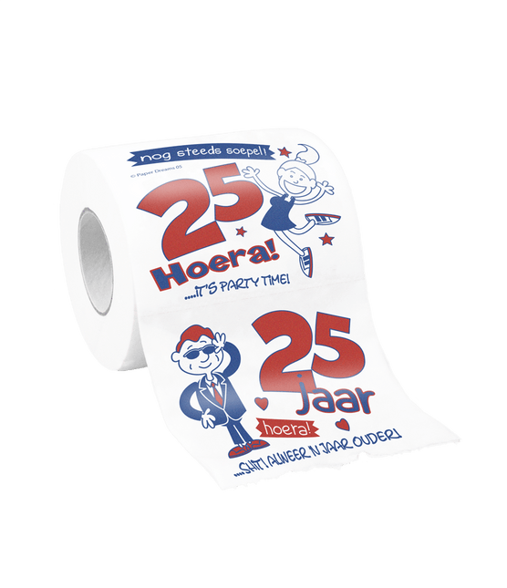 Toiletpapier 25 Jaar van Paper Dreams koop je bij Partywinkel