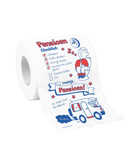 Toiletpapier Pensioen van Paper Dreams koop je bij Partywinkel