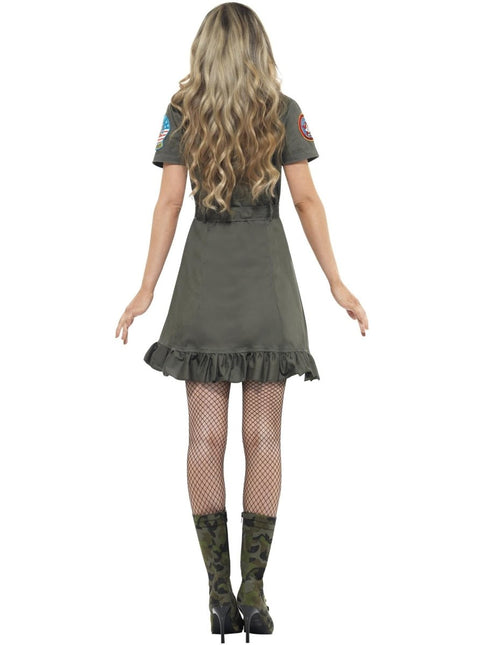 Top Gun Deluxe Dames Kostuum, groen van Smiffys koop je bij Partywinkel