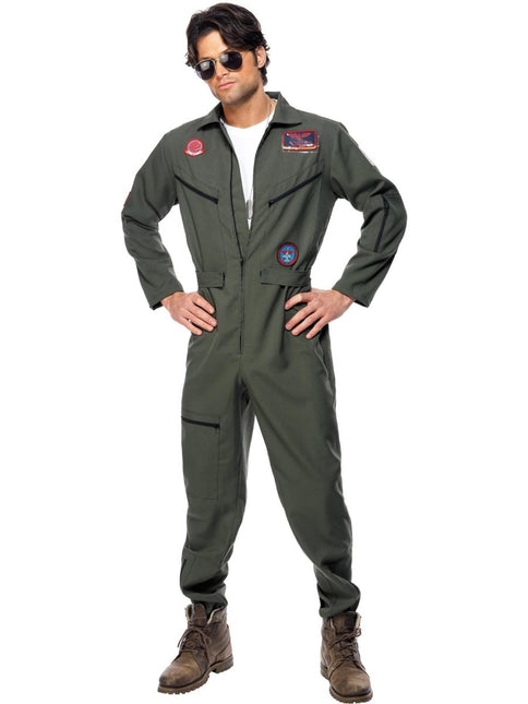 Top Gun Kostuum, Groen van Smiffys koop je bij Partywinkel
