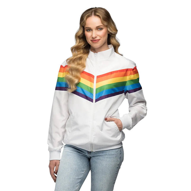 Trainingsjasje Vintage Rainbow Babe van Boland koop je bij Partywinkel