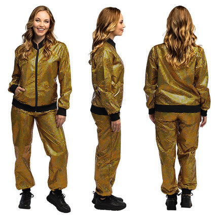 Trainingspak Disco diamond babe goud van Boland koop je bij Partywinkel