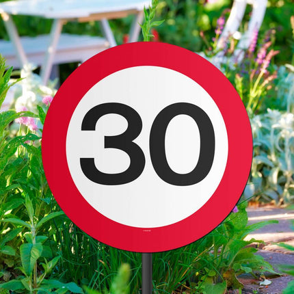 Tuinbord 30 Jaar Verkeersbord 52cm van Folat koop je bij Partywinkel