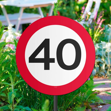 Tuinbord 40 Jaar Verkeersbord 52cm van Folat koop je bij Partywinkel