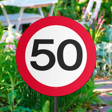 Tuinbord 50 Jaar Verkeersbord 52cm van Folat koop je bij Partywinkel