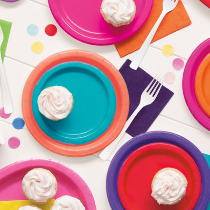 Turquoise Borden 18cm 20st van Unique koop je bij Partywinkel