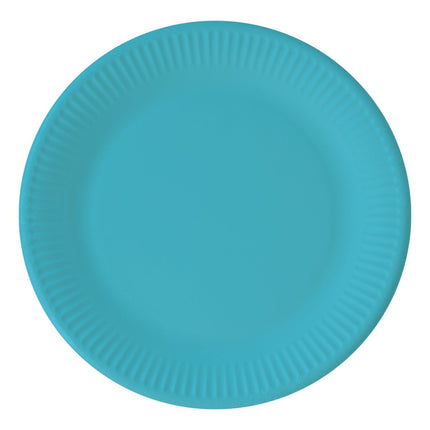Turquoise Borden 20cm 8st van Procos koop je bij Partywinkel