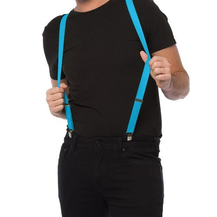 Turquoise Bretels van Partychimp koop je bij Partywinkel