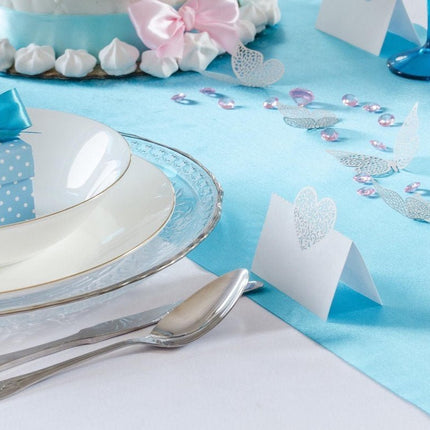 Turquoise Tafelloper 36cm 9m van Partydeco koop je bij Partywinkel