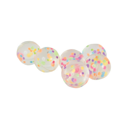 Uitdeelcadeautjes Stuiterballen Confetti 3cm 8st van Unique koop je bij Partywinkel