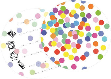 Uitnodigingen Confetti 11cm 6st van Haza Witbaard koop je bij Partywinkel