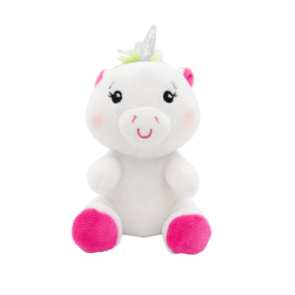Unicorn Ballon Gewicht Wit Roze 2 - In - 1 Knuffel 11cm van Riethmueller koop je bij Partywinkel