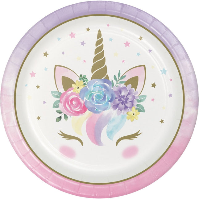 Unicorn Borden 23cm 8st van Creative Converting koop je bij Partywinkel