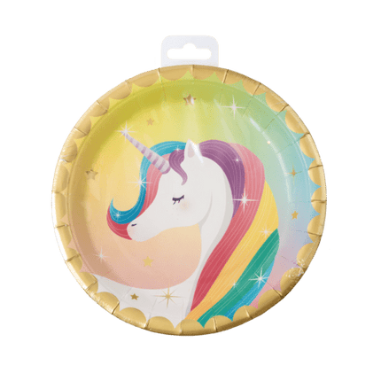 Unicorn Borden Gekleurd 23cm 8st van Paper Dreams koop je bij Partywinkel
