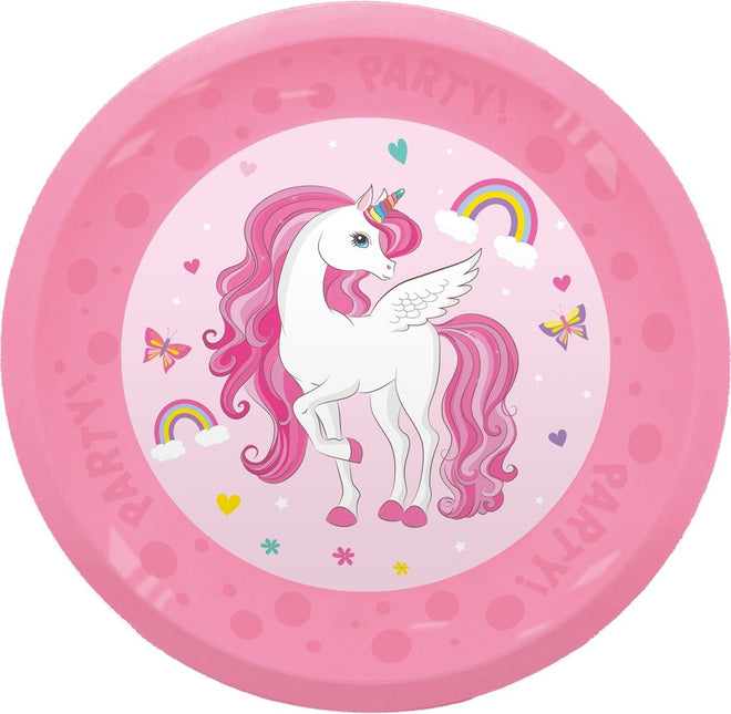 Unicorn Borden Herbruikbaar 21cm 4st van Procos koop je bij Partywinkel