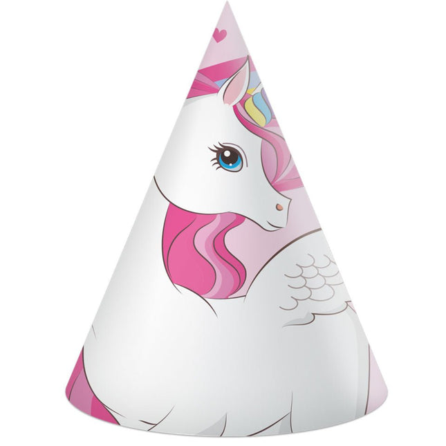 Unicorn Feesthoedjes Regenboog 6st van Procos koop je bij Partywinkel