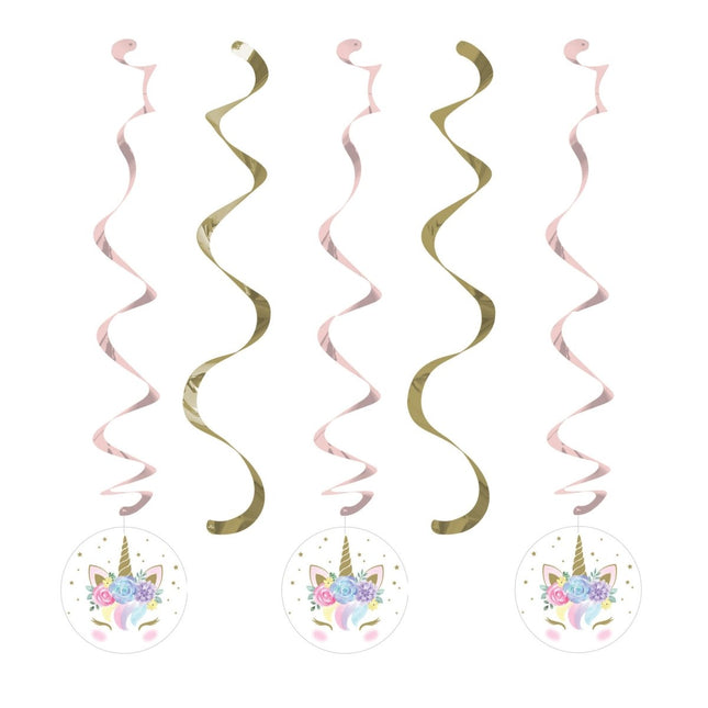 Unicorn Hangdecoratie 5st van Creative Converting koop je bij Partywinkel