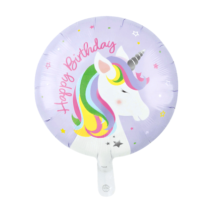 Unicorn Helium Ballon Happy Birthday Leeg 45cm van WeFiesta koop je bij Partywinkel