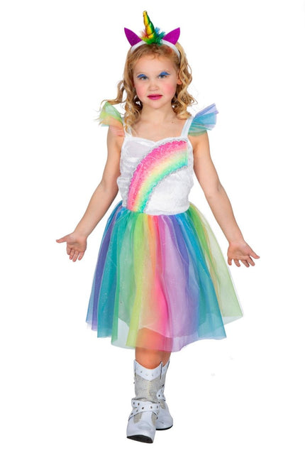 Unicorn Jurk Regenboog Meisje van Wilbers & Wilbers koop je bij Partywinkel