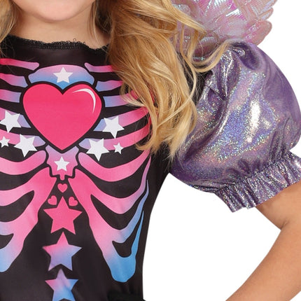 Unicorn Jurk Zwart Paars Meisje Skelet van Fiestas Guirca koop je bij Partywinkel