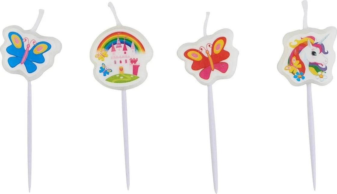 Unicorn Kaarsjes 7,5cm 4st van Riethmueller koop je bij Partywinkel