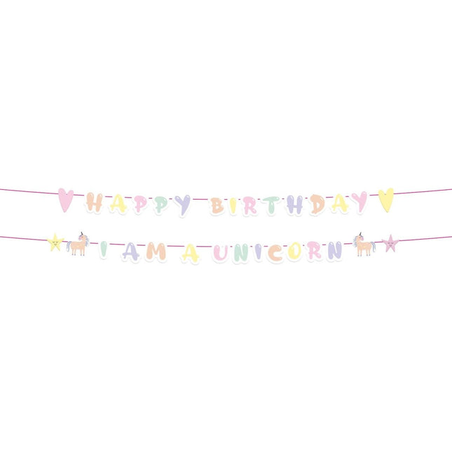 Unicorn Letterslinger Happy Birthday 2st van Folat koop je bij Partywinkel