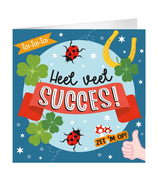 Veel Succes Wenskaart 23cm van Paper Dreams koop je bij Partywinkel