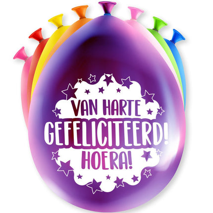 Verjaardag Ballonnen Van Harte Gefeliciteerd 30cm 8st van Paper Dreams koop je bij Partywinkel