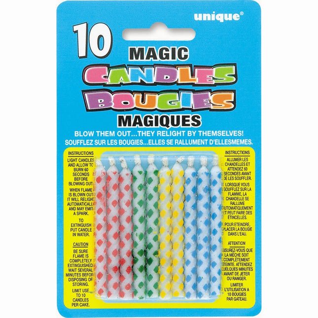 Verjaardagskaarsjes Niet Uitblaasbaar Stippen 9,2cm 10st van Unique koop je bij Partywinkel
