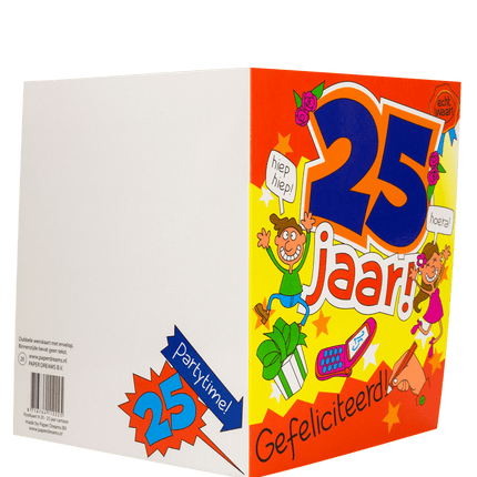 Verjaardagskaart 25 Jaar Cartoon 16,5cm van Paper Dreams koop je bij Partywinkel