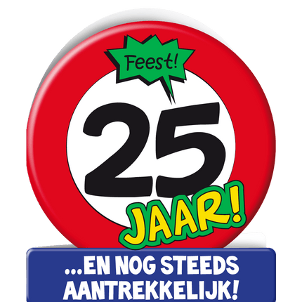 Verjaardagskaart 25 Jaar Verkeersbord 16,5cm van Paper Dreams koop je bij Partywinkel