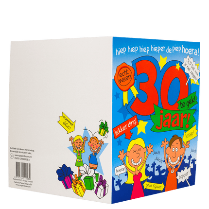 Verjaardagskaart 30 Jaar Cartoon 16,5cm van Paper Dreams koop je bij Partywinkel