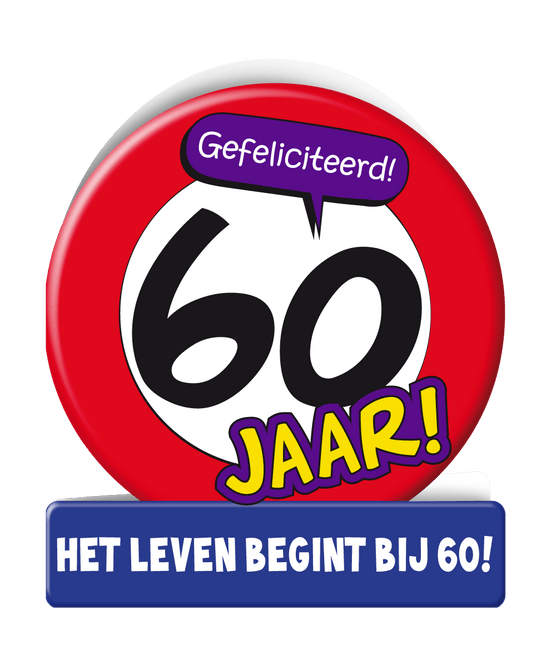 Verjaardagskaart 60 Jaar Verkeersbord 16,5cm van Paper Dreams koop je bij Partywinkel