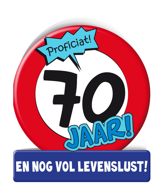 Verjaardagskaart 70 Jaar Verkeersbord 16,5cm van Paper Dreams koop je bij Partywinkel