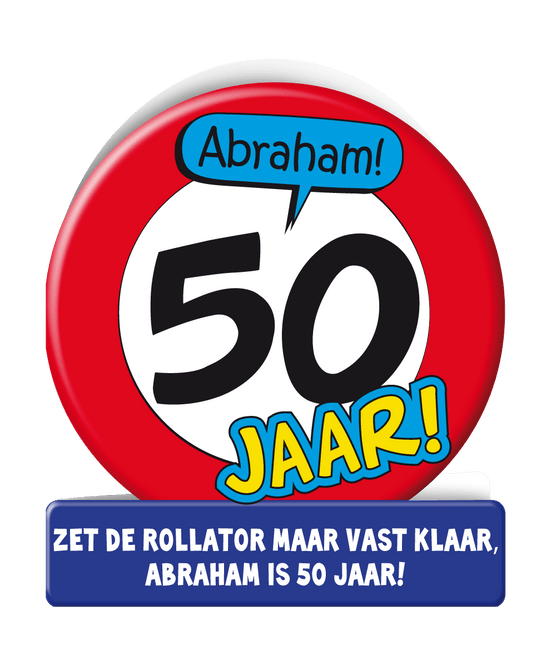 Verjaardagskaart Abraham Verkeersbord 16,5cm van Paper Dreams koop je bij Partywinkel