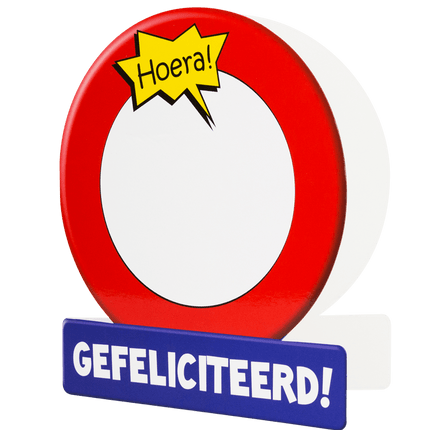 Verjaardagskaart Blanco Verkeersbord 16,5cm van Paper Dreams koop je bij Partywinkel