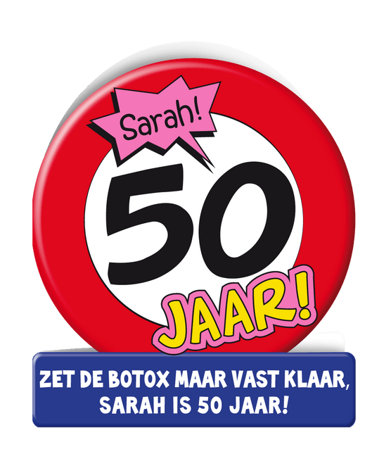 Verjaardagskaart Sarah Verkeersbord 16,5cm van Paper Dreams koop je bij Partywinkel