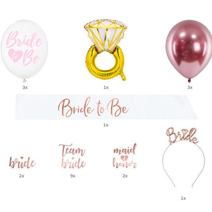 Versiering Pakket Bride To Be 23 delig van Partydeco koop je bij Partywinkel