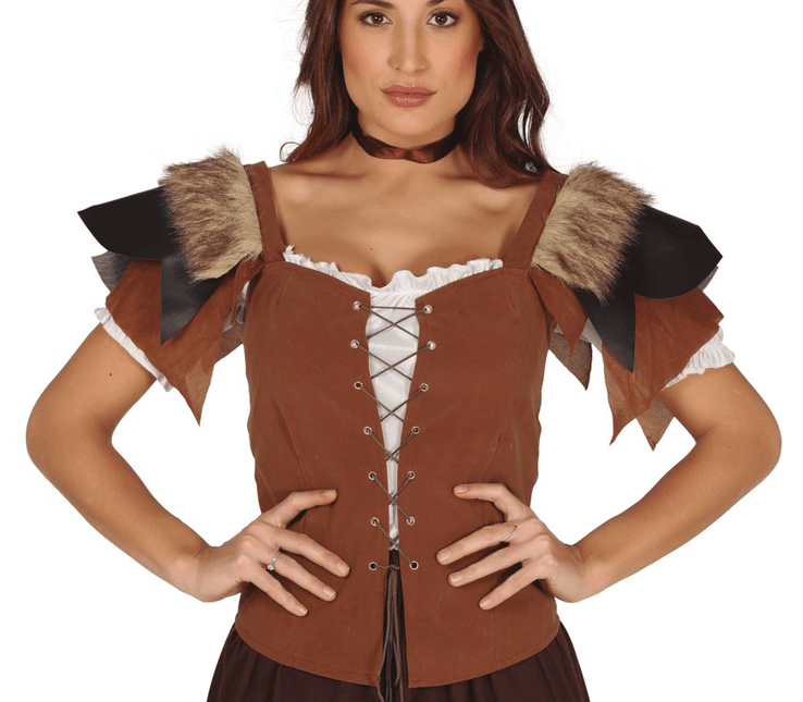Vest Leer Dames Bruin L van Fiestas Guirca koop je bij Partywinkel