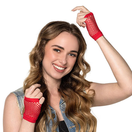 Visnet Handschoenen Rood van Boland koop je bij Partywinkel