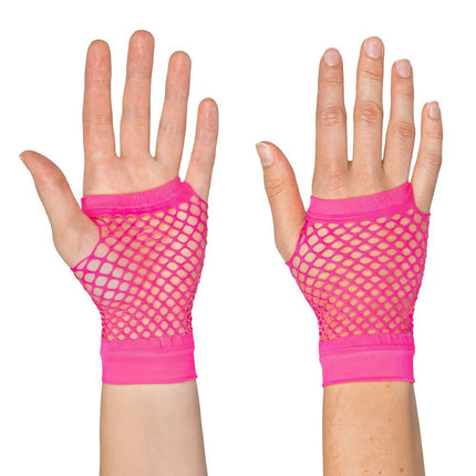 Visnet Handschoenen Roze van Boland koop je bij Partywinkel
