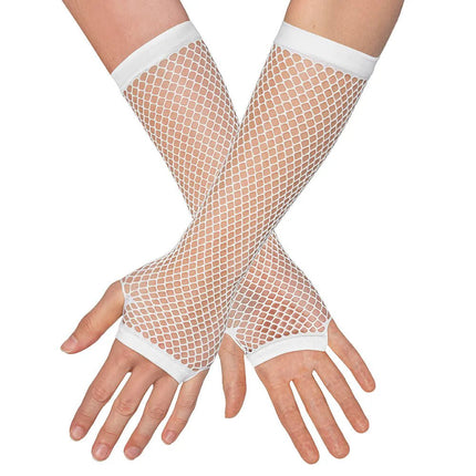Visnet Handschoenen Wit Lang van Boland koop je bij Partywinkel