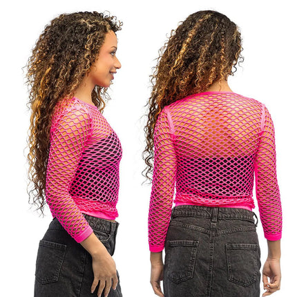 Visnet Shirt Roze Neon van Boland koop je bij Partywinkel