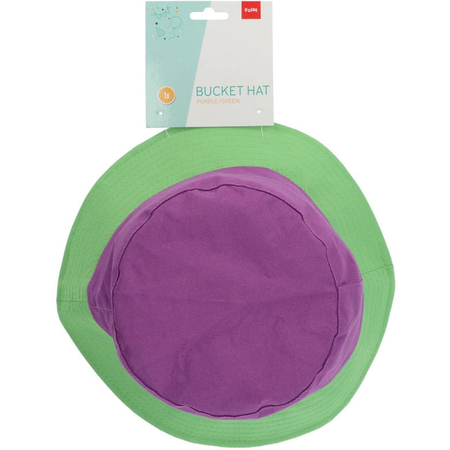 Vissershoed Colorblock Paars/Groen van Folat koop je bij Partywinkel